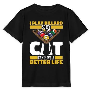 Billiards Cat - Stanley/Stella MINI CREATOR Kids’ T-Shirt - black - Front - Mikhail (115cm)