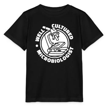 Biologie Biologiste Microscope - T-shirt bio MINI CREATOR Stanley/Stella Enfant - noir - Devant - Mikhail (115cm)