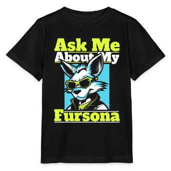 Furry Fandom Fursuits - Stanley/Stella MINI CREATOR Kids’ T-Shirt - black - Front - Mikhail (115cm)