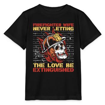 Firefighter, wife, firefighter - Stanley/Stella MINI CREATOR Kids’ T-Shirt - black - Front - Mikhail (115cm)