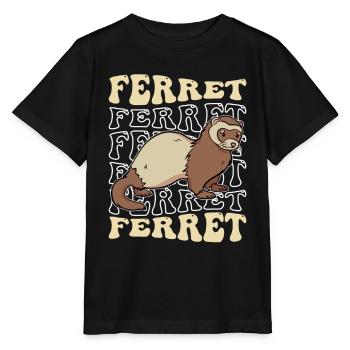Putois furet - T-shirt bio MINI CREATOR Stanley/Stella Enfant - noir - Devant - Mikhail (115cm)