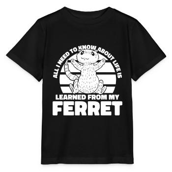 Putois furet - T-shirt bio MINI CREATOR Stanley/Stella Enfant - noir - Devant - Mikhail (115cm)