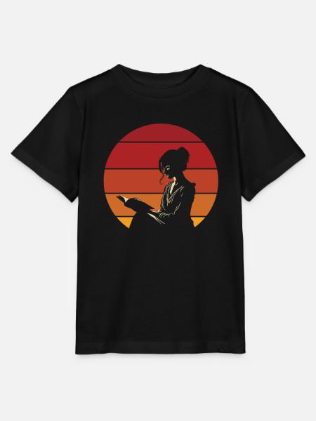 Buch Leseratte Bücherwurm Dame Buch - Stanley/Stella Kinder T-Shirt MINI CREATOR - Schwarz