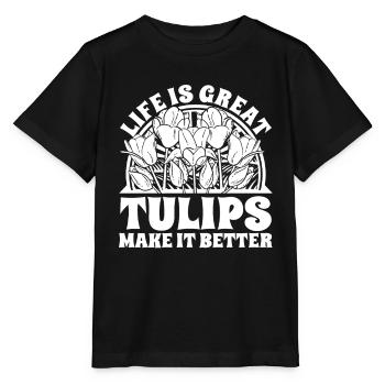 Tulipes Tulipes - T-shirt bio MINI CREATOR Stanley/Stella Enfant - noir - Devant - Mikhail (115cm)