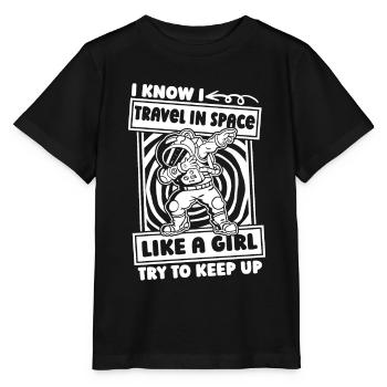Astronaute Astronaute Cosmonaute - T-shirt bio MINI CREATOR Stanley/Stella Enfant - noir - Devant - Mikhail (115cm)