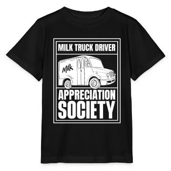 Cow Milk Milk Truck - Stanley/Stella MINI CREATOR Kids’ T-Shirt - black - Front - Mikhail (115cm)