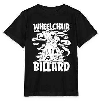 Billard Fauteuil roulant - T-shirt bio MINI CREATOR Stanley/Stella Enfant - noir - Devant - Mikhail (115cm)