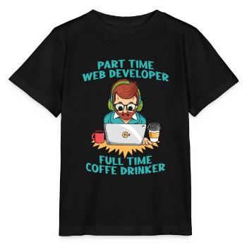 Web Entwickler Webdeveloper Kaffee - Stanley/Stella Kinder T-Shirt MINI CREATOR  - Schwarz - Vorne - Mikhail (115cm)