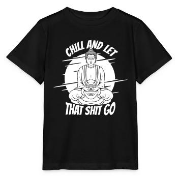 Bouddha bouddhiste drôle - T-shirt bio MINI CREATOR Stanley/Stella Enfant - noir - Devant - Mikhail (115cm)