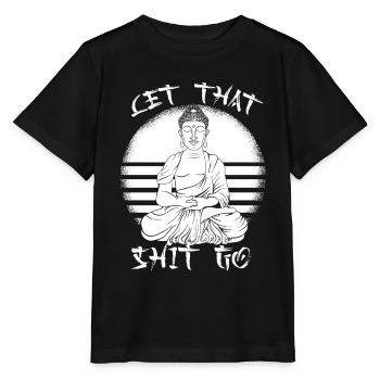 Bouddha bouddhiste drôle - T-shirt bio MINI CREATOR Stanley/Stella Enfant - noir - Devant - Mikhail (115cm)