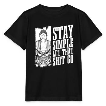 Bouddha bouddhiste drôle - T-shirt bio MINI CREATOR Stanley/Stella Enfant - noir - Devant - Mikhail (115cm)