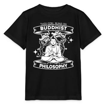 Bouddha bouddhiste drôle - T-shirt bio MINI CREATOR Stanley/Stella Enfant - noir - Devant - Mikhail (115cm)