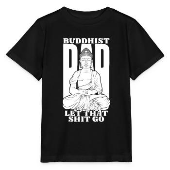 Papa bouddhiste Bouddha - T-shirt bio MINI CREATOR Stanley/Stella Enfant - noir - Devant - Mikhail (115cm)