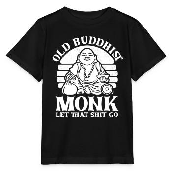 Bouddha moine bouddhiste - T-shirt bio MINI CREATOR Stanley/Stella Enfant - noir - Devant - Mikhail (115cm)