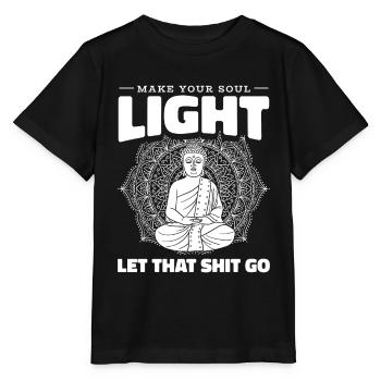 Bouddha Bouddha bouddhiste, lâche la merde - T-shirt bio MINI CREATOR Stanley/Stella Enfant - noir - Devant - Mikhail (115cm)