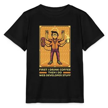 Web Developer Web Developer Coffee - Stanley/Stella MINI CREATOR Kids’ T-Shirt - black - Front - Mikhail (115cm)