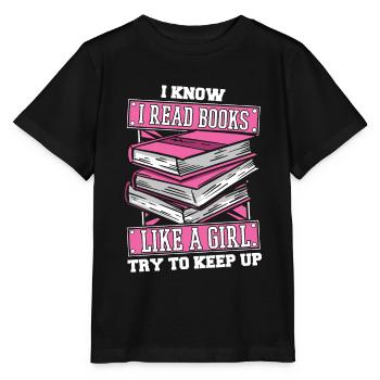 Book Bookworm Bookworm Girl - Stanley/Stella MINI CREATOR Kids’ T-Shirt - black - Front - Mikhail (115cm)