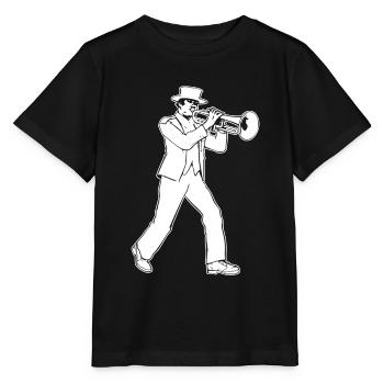 Fanfare de trombone - T-shirt bio MINI CREATOR Stanley/Stella Enfant - noir - Devant - Mikhail (115cm)