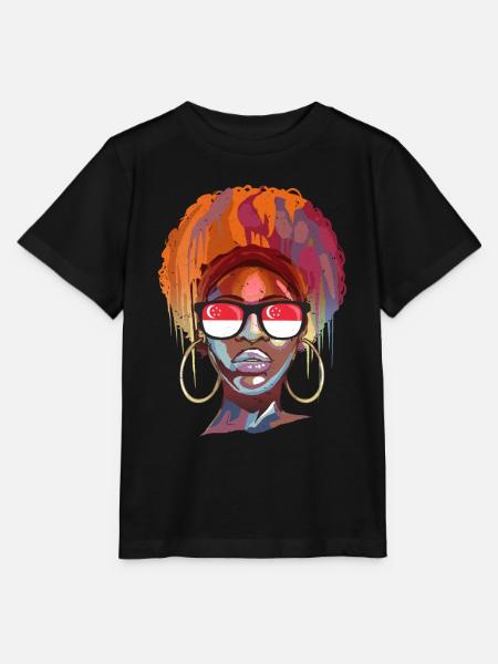 Singapur - Stanley/Stella Kinder T-Shirt MINI CREATOR  - Schwarz