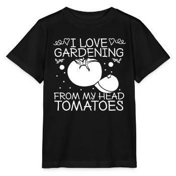 Hobbygärtner Garten Tomaten - Stanley/Stella Kinder T-Shirt MINI CREATOR  - Schwarz - Vorne - Mikhail (115cm)