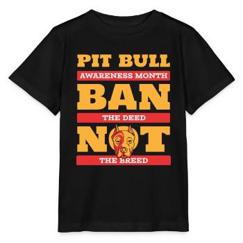 Pitbull Awareness Pitbull Interdiction - T-shirt bio MINI CREATOR Stanley/Stella Enfant - noir - Devant - Mikhail (115cm)