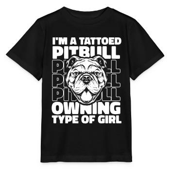 Pitbull Tattooed Pitbull Ban - Stanley/Stella MINI CREATOR Kids’ T-Shirt - black - Front - Mikhail (115cm)