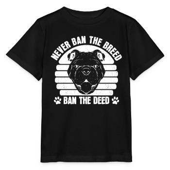 Pitbull Love Pitbull Ban - Stanley/Stella MINI CREATOR Kids’ T-Shirt - black - Front - Mikhail (115cm)