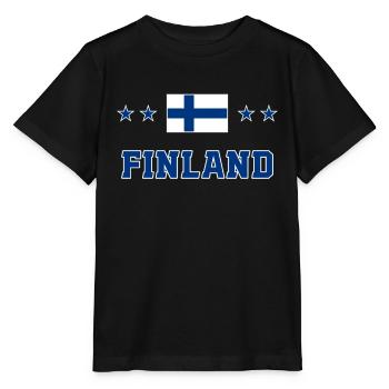 Finnland - Stanley/Stella Kinder T-Shirt MINI CREATOR  - Schwarz - Vorne - Mikhail (115cm)