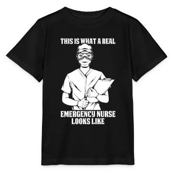 Krankenschwester Lustig Notfall Krankenschwester - Stanley/Stella Kinder T-Shirt MINI CREATOR  - Schwarz - Vorne - Mikhail (115cm)