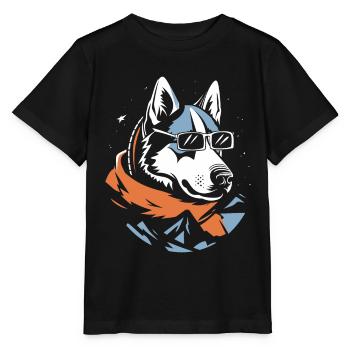 Wolf Sunglasses Scarf - Stanley/Stella MINI CREATOR Kids’ T-Shirt - black - Front - Mikhail (115cm)