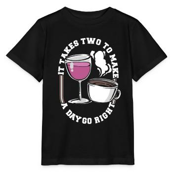 Café Café Lustig Café Vin - T-shirt bio MINI CREATOR Stanley/Stella Enfant - noir - Devant - Mikhail (115cm)