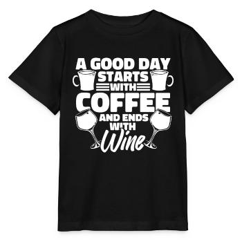Café Café Lustig Café Vin - T-shirt bio MINI CREATOR Stanley/Stella Enfant - noir - Devant - Mikhail (115cm)