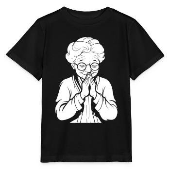 Christian Christianity Praying - Stanley/Stella MINI CREATOR Kids’ T-Shirt - black - Front - Mikhail (115cm)