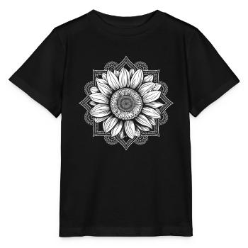 Tournesol Mandala Inspiration Zen - T-shirt bio MINI CREATOR Stanley/Stella Enfant - noir - Devant - Mikhail (115cm)