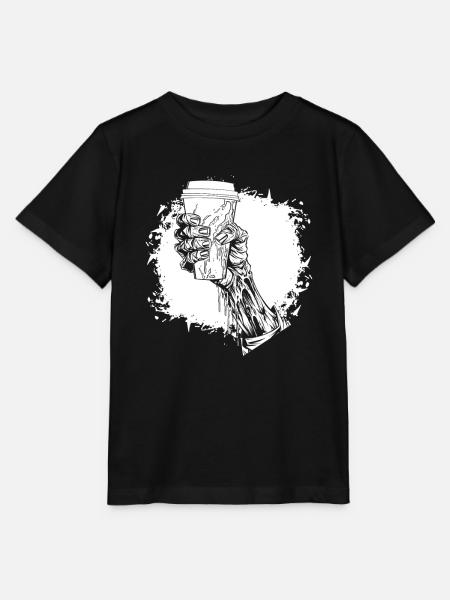 Kaffee Cafe Halloween Zombie Hand - Stanley/Stella Kinder T-Shirt MINI CREATOR  - Schwarz