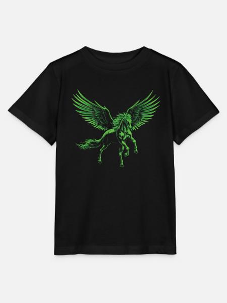 Pferd Reitsport Fliegend - Stanley/Stella Kinder T-Shirt MINI CREATOR - Schwarz