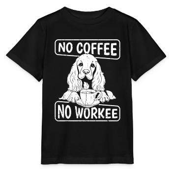 Café Cafe Cocker Spaniel Chien - T-shirt bio MINI CREATOR Stanley/Stella Enfant - noir - Devant - Mikhail (115cm)