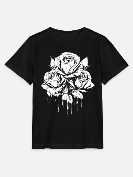 Rote Rose Goth Cool - Stanley/Stella Kinder T-Shirt MINI CREATOR - Schwarz