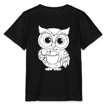 Café Café Hibou - T-shirt bio MINI CREATOR Stanley/Stella Enfant - noir - Devant - Mikhail (115cm)