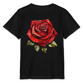 Rose rouge Goth - T-shirt bio MINI CREATOR Stanley/Stella Enfant - noir - Devant - Mikhail (115cm)