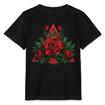 Rose rouge Goth - T-shirt bio MINI CREATOR Stanley/Stella Enfant - noir - Devant - Mikhail (115cm)