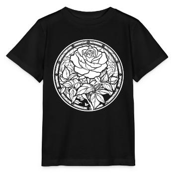Rose rouge Goth - T-shirt bio MINI CREATOR Stanley/Stella Enfant - noir - Devant - Mikhail (115cm)