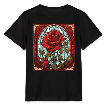 Rose rouge Goth - T-shirt bio MINI CREATOR Stanley/Stella Enfant - noir - Devant - Mikhail (115cm)