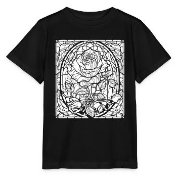 Rose rouge Goth - T-shirt bio MINI CREATOR Stanley/Stella Enfant - noir - Devant - Mikhail (115cm)