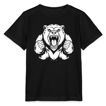 Bear Brown Bear Face - Stanley/Stella MINI CREATOR Kids’ T-Shirt - black - Front - Mikhail (115cm)