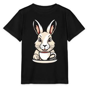 Lapin Lapin Café - T-shirt bio MINI CREATOR Stanley/Stella Enfant - noir - Devant - Mikhail (115cm)