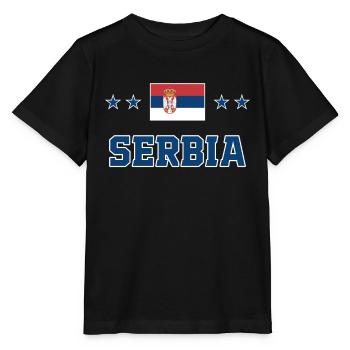 Serbien - Stanley/Stella Kinder T-Shirt MINI CREATOR  - Schwarz - Vorne - Mikhail (115cm)