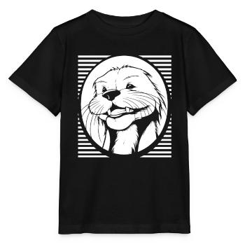 Sourire de Ratel de blaireau au miel - T-shirt bio MINI CREATOR Stanley/Stella Enfant - noir - Devant - Mikhail (115cm)