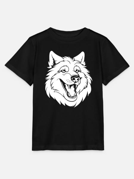 Wolf Lächelnd - Stanley/Stella Kinder T-Shirt MINI CREATOR - Schwarz