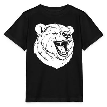 Bear Brown Bear Smiling - Stanley/Stella MINI CREATOR Kids’ T-Shirt - black - Front - Mikhail (115cm)